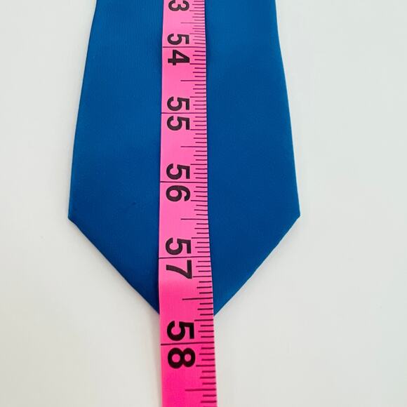 MICHAEL Michael Kors Bue Silk Initial Logo Classic Solid Mens Tie - Picture 10 of 10